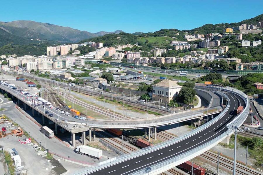 Operativo il nuovo viadotto tra Genova Pra’ e il porto, più efficiente e sostenibile